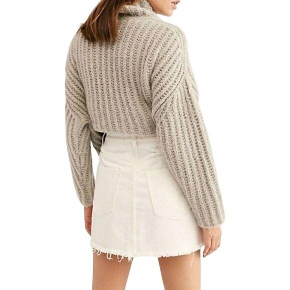 NWT Free People Mini Zip It Up Jean Denim Skirt in Vintage White Women's Size 31 - Picture 7 of 8